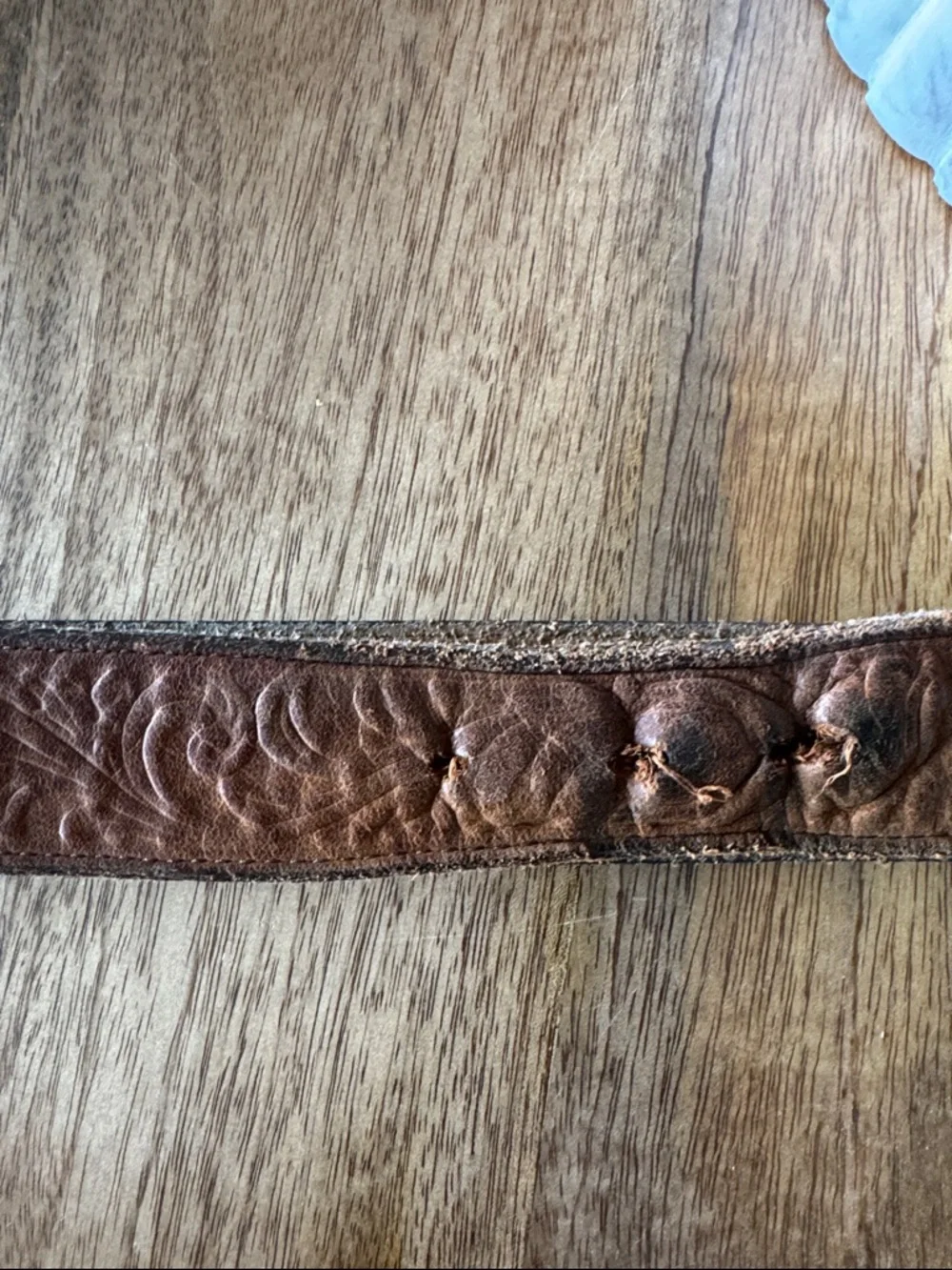 Silver Creek Tooled Leather Belt Brown Western Made USA 43”